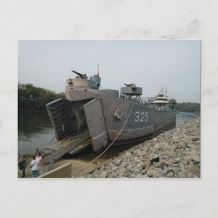 USS LST 325 docked in Clarksville Tennessee Postcard