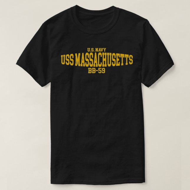 USS Massachusetts BB59  T-Shirt (Design Front)