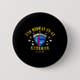 Uss Midway Cv 41 Aircraft Carrier Veteran Usa Flag 6 Cm Round Badge