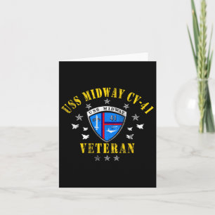 Uss Midway Cv 41 Aircraft Carrier Veteran Usa Flag Card