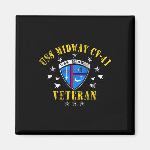 Uss Midway Cv 41 Aircraft Carrier Veteran Usa Flag Magnet
