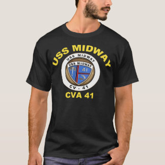 Uss Midway (Cvbcvacv-41) Crest For Dark T-Shirt