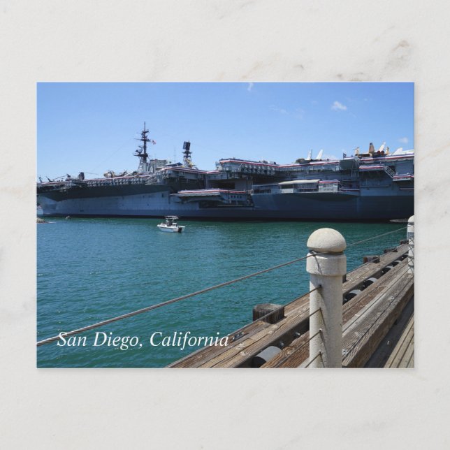 USS Midway in San Diego, California Postcard (Front)
