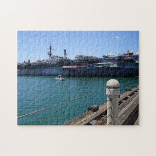 USS Midway in the harbor in San Diego Jigsaw Puzzle