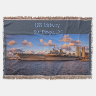 USS Midway - San Diego, USA Throw Blanket