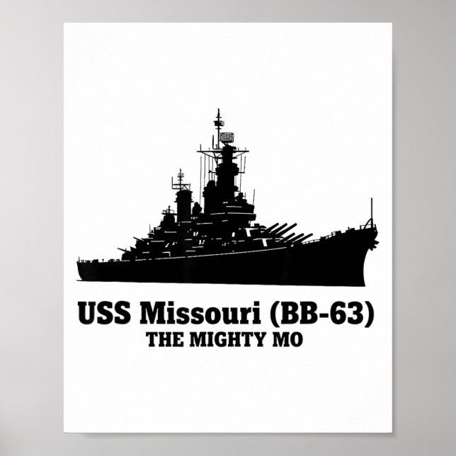 Uss Missouri Men Women Bb-63 Battleship Uss Missou Poster (Front)
