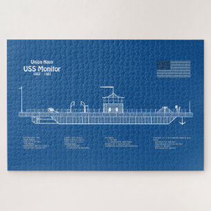 USS Monitor - Ship Blueprint Plans ABD Jigsaw Puzzle