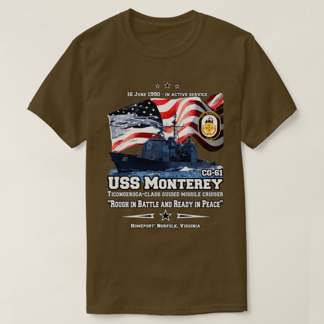 USS Monterey CG61 Cruiser T-Shirt (Design Front)