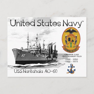 USS NANTAHALA AO-60 REPLENISHMENT OILER POSTCARD