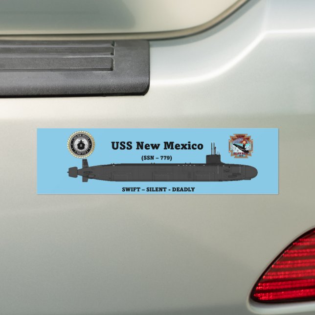 USS New Mexico (SSN-779) Bumper Sticker (On Car)
