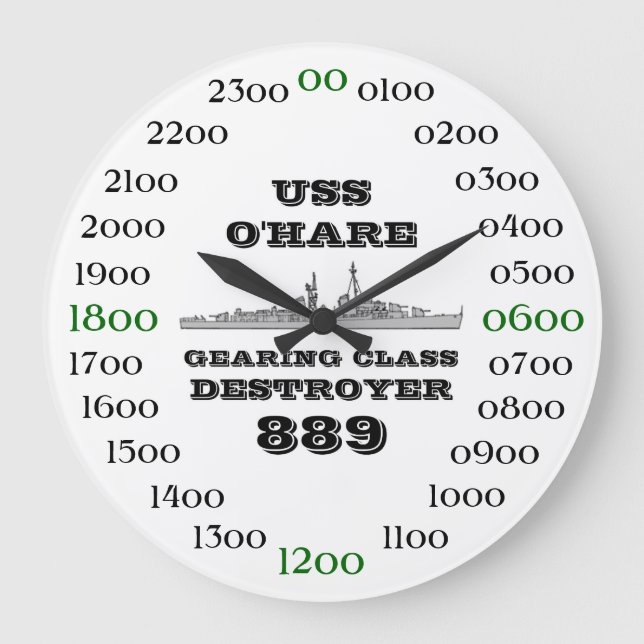 USS O'Hare (DD-889) Large Clock (Front)