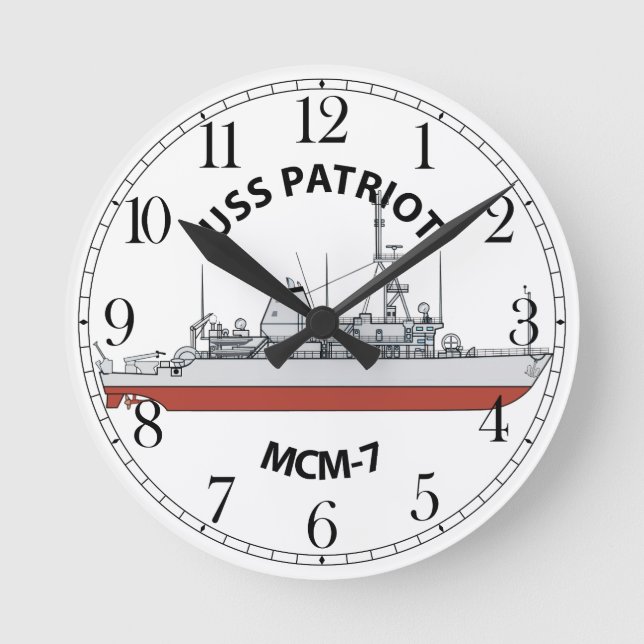 USS Patriot MCM-7 Round Clock (Front)