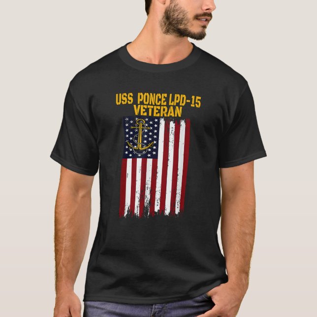 USS Ponce LPD 15 Amphibious Transport Docks Vetera T-Shirt (Front)