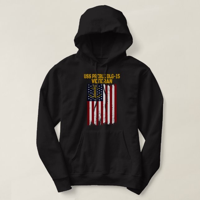 USS Preble DLG-15 Destroyer Father's Day Veteran's Hoodie (Design Front)