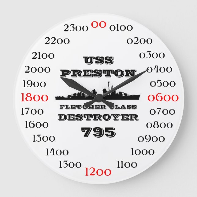 USS Preston (DD-795) Large Clock (Front)