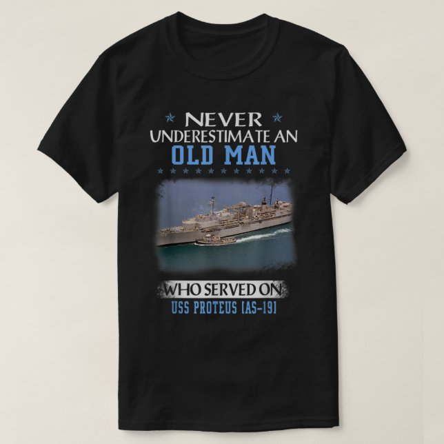 USS Proteus AS19 Veterans Day Father Day  T-Shirt (Design Front)