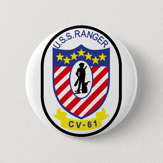 USS Ranger (CV-61) 6 Cm Round Badge (Front)