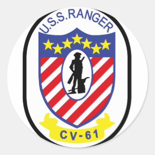USS Ranger (CV-61) Classic Round Sticker