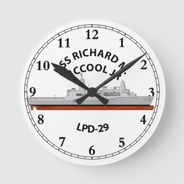 USS RICHARD M MCCOOL JR , LPD-29, SAN ANTONIO,    ROUND CLOCK (Front)