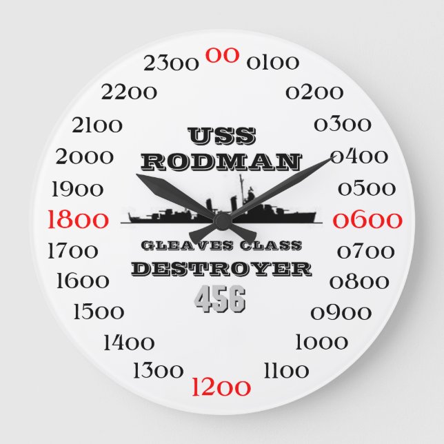 USS Rodman (DD-456) Large Clock (Front)