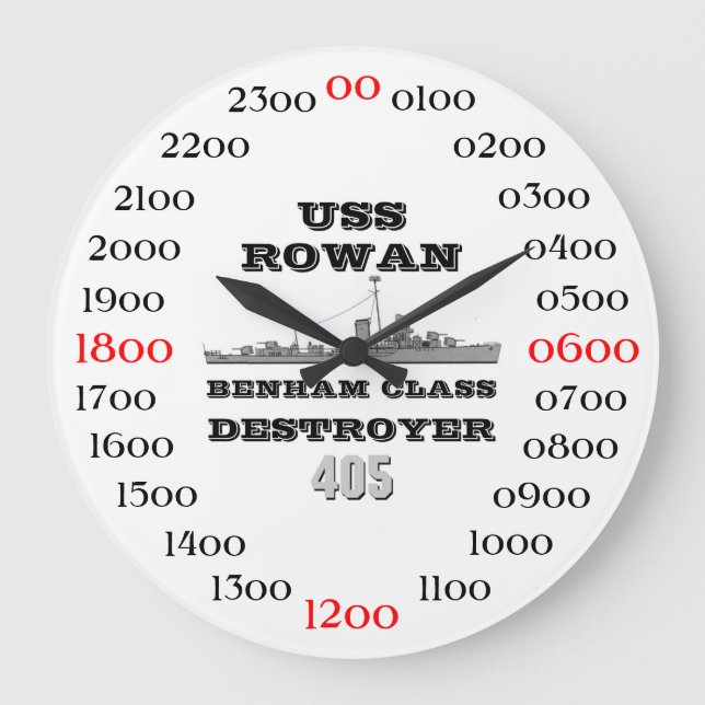 USS Rowan (DD-405) Large Clock (Front)