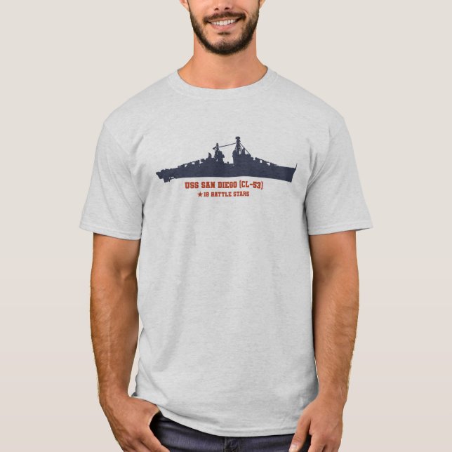 USS San Diego (CL-53) - US Naval Vessel  T-Shirt (Front)
