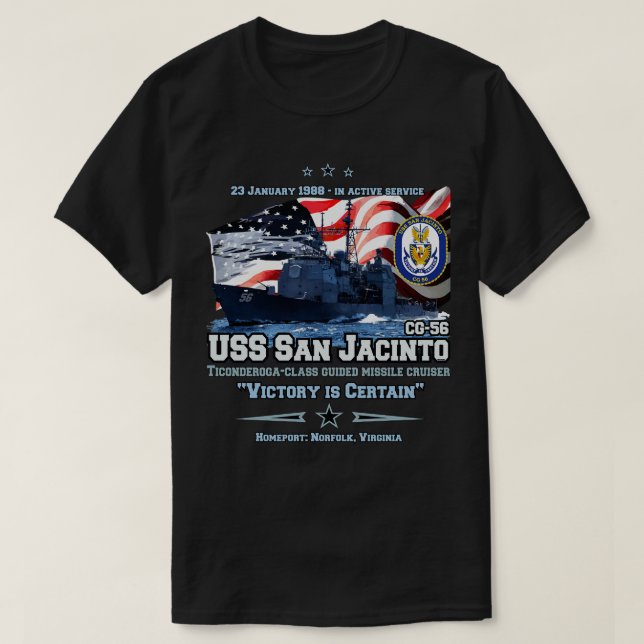 USS San Jacinto CG56 Cruiser T-Shirt (Design Front)