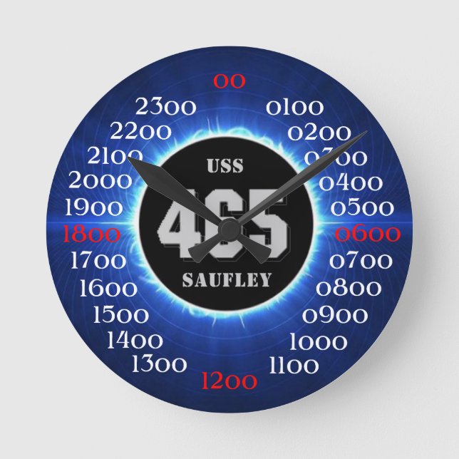USS Saufley DD-465 Round Clock (Front)