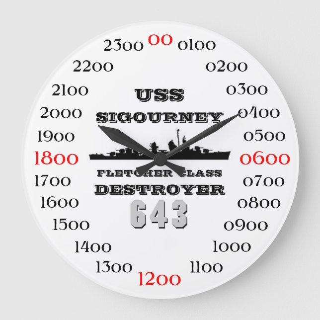 USS Sigourney (DD-643) Large Clock (Front)