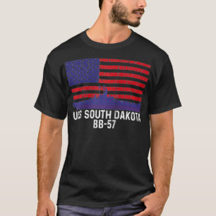 USS South Dakota BB-57 Battleship Vintage American T-Shirt
