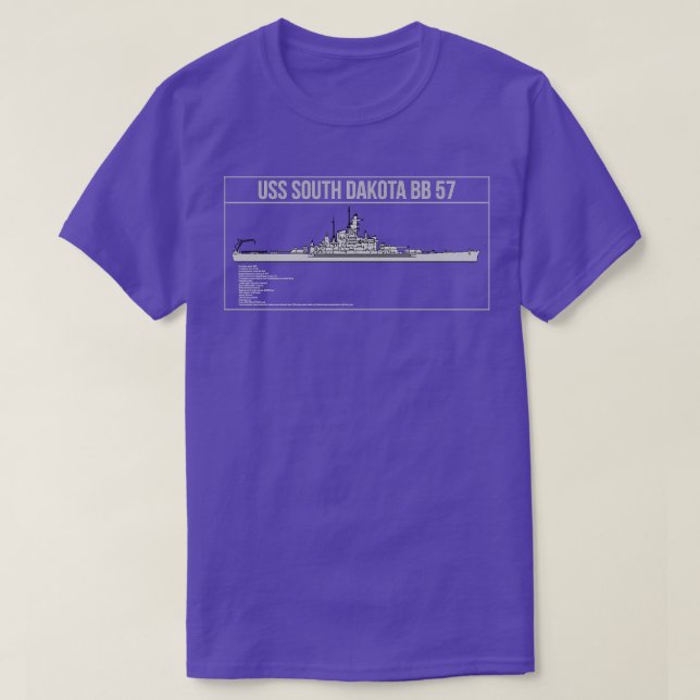 USS South Dakota BB 57 T-Shirt (Design Front)