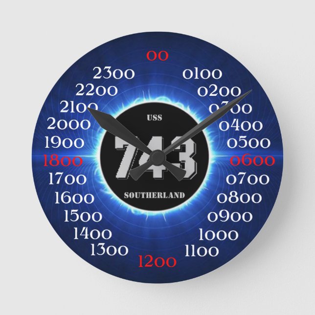 USS Southerland (DD / DDR 743) Round Clock (Front)