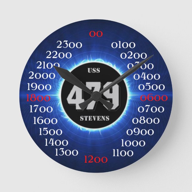 USS Stevens (DD-479) Round Clock (Front)