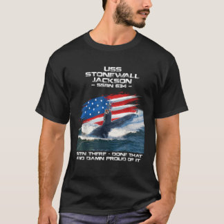 USS Stonewall Jackson SSBN 634 American Flag Subma T-Shirt