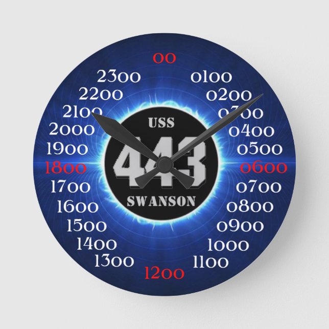 USS Swanson (DD-443) Round Clock (Front)