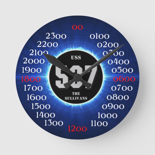 USS The Sullivans (DD-537) Round Clock (Front)