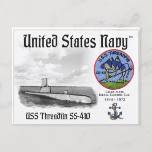 USS THREADFIN SS-410 SUB - -Postcard Postcard