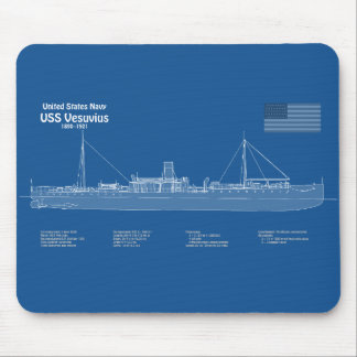USS Vesuvius - Ship Blueprint Plans ABD Mouse Pad