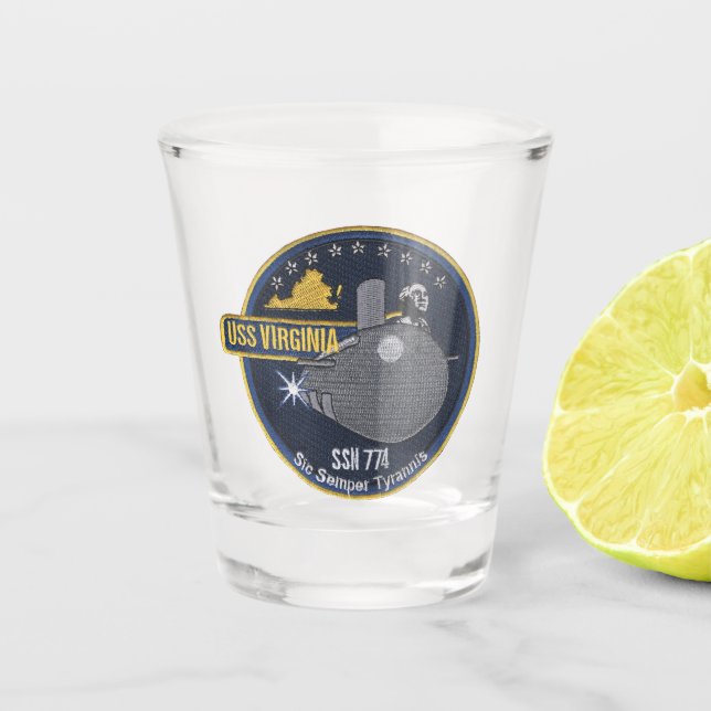 USS Virginia (SSN-774) Shot Glass (Front)
