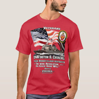 USS Winston S Churchill DDG81 Veterans T-Shirt