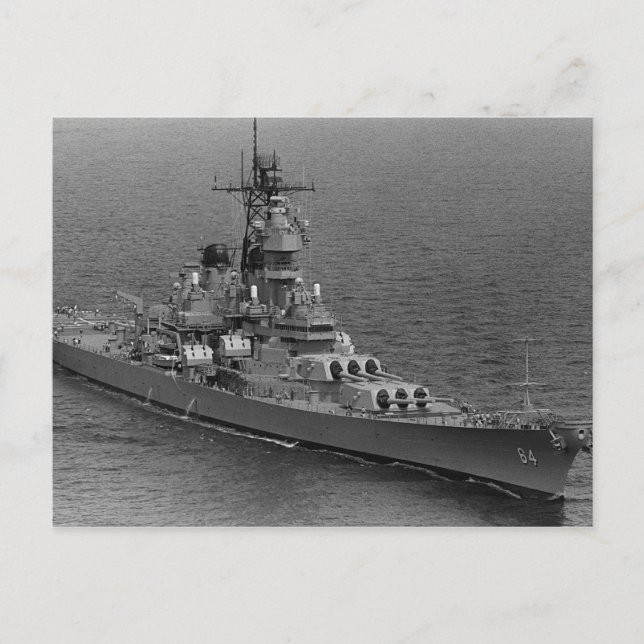 USS Wisconsin (BB-64) Postcard (Front)