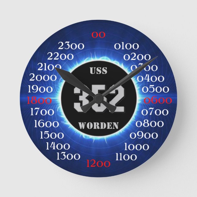 USS Worden (DD-352) Round Clock (Front)