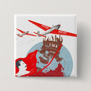 USSR CCCP Cold War Soviet Union Propaganda Posters 15 Cm Square Badge