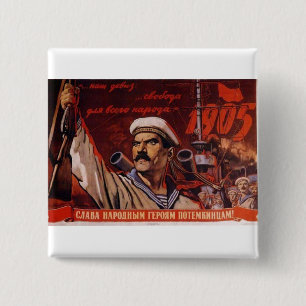 USSR CCCP Cold War Soviet Union Propaganda Posters 15 Cm Square Badge