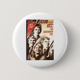 USSR CCCP Cold War Soviet Union Propaganda Posters 6 Cm Round Badge