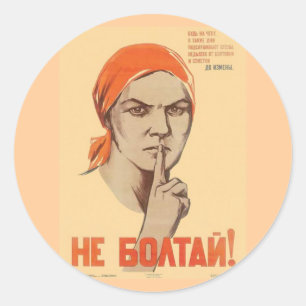 USSR CCCP Cold War Soviet Union Propaganda Posters Classic Round Sticker