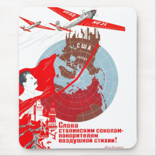 USSR CCCP Cold War Soviet Union Propaganda Posters Mouse Pad