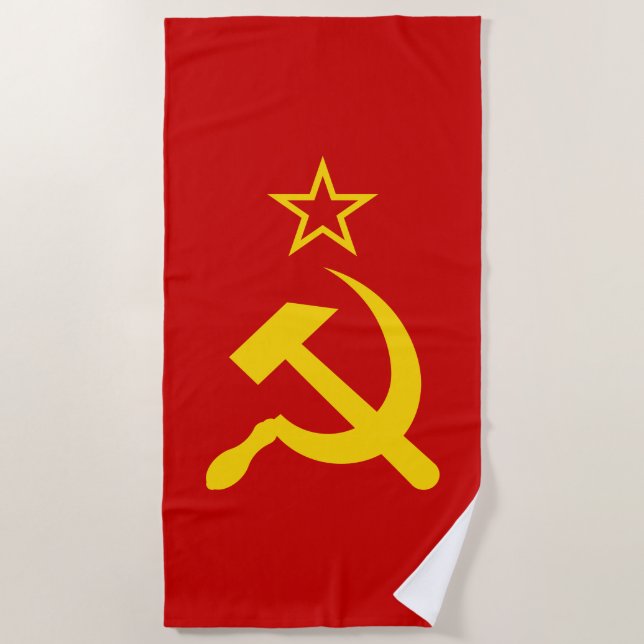 USSR Flag - Soviet Union Flag Beach Towel (Front)