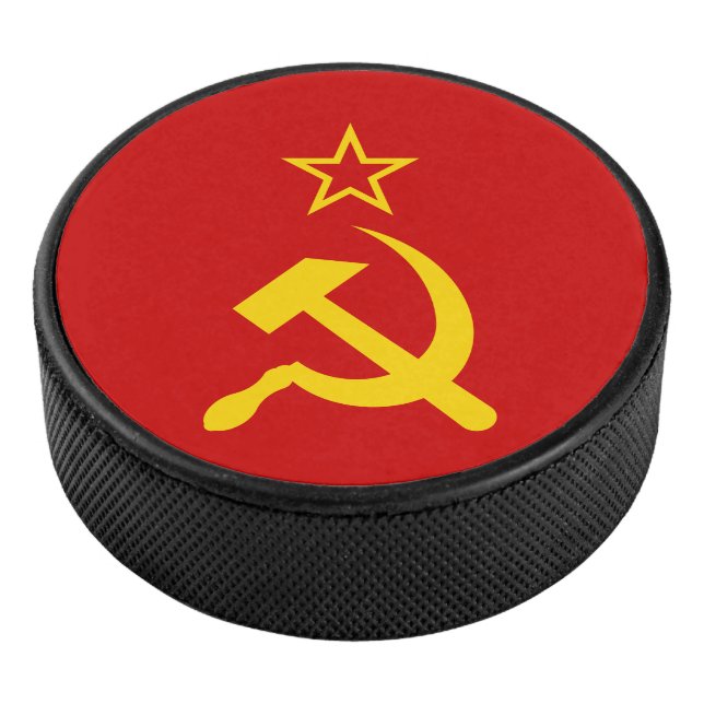 USSR Flag - Soviet Union Flag Hockey Puck (3/4)