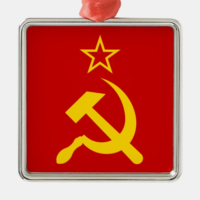 USSR Flag - Soviet Union Flag Metal Tree Decoration (Front)